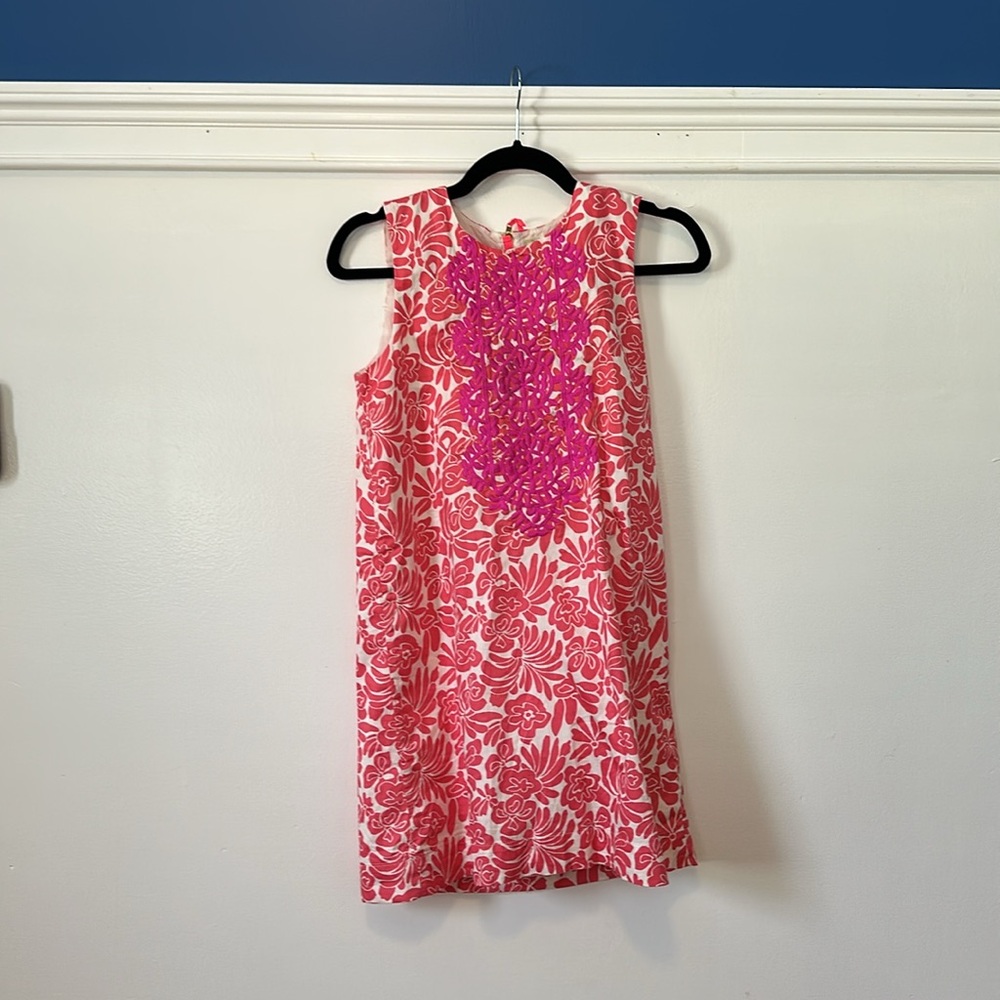 JCrew crewcuts kids pink shift dress size 14